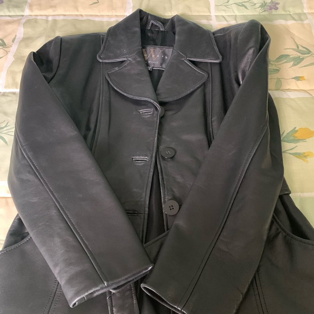 Woman’s P/M leather coat. Nice jacket.  Great condition!
